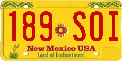 NM license plate 189SOI