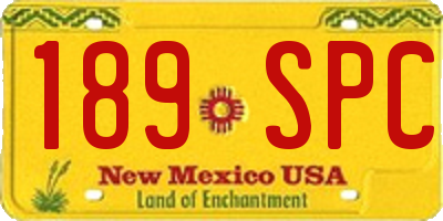 NM license plate 189SPC