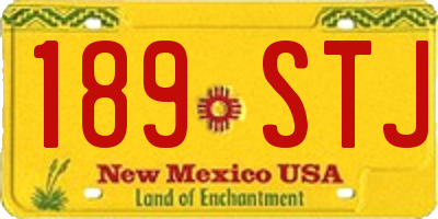 NM license plate 189STJ