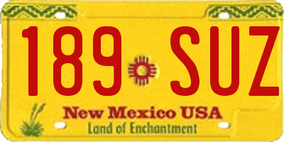 NM license plate 189SUZ