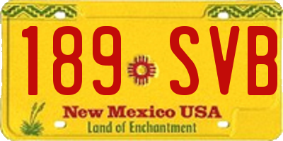 NM license plate 189SVB