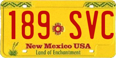 NM license plate 189SVC