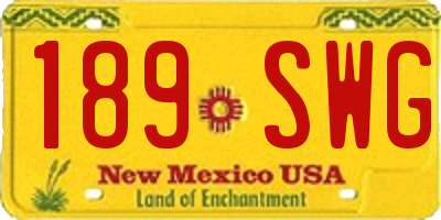 NM license plate 189SWG