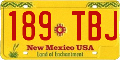 NM license plate 189TBJ