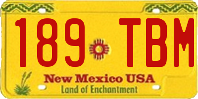 NM license plate 189TBM