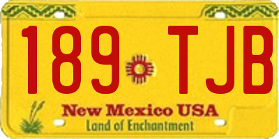 NM license plate 189TJB