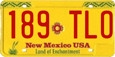 NM license plate 189TLO