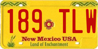 NM license plate 189TLW