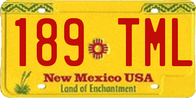 NM license plate 189TML