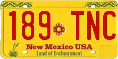 NM license plate 189TNC