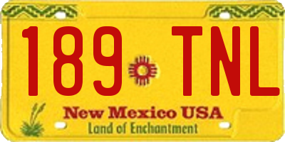 NM license plate 189TNL