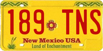 NM license plate 189TNS