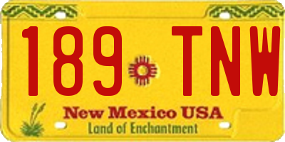 NM license plate 189TNW