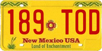 NM license plate 189TOD