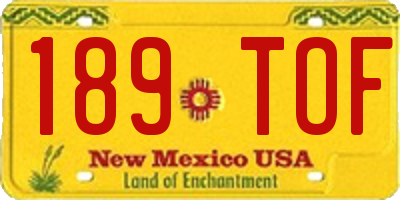 NM license plate 189TOF