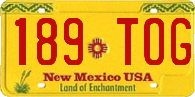NM license plate 189TOG
