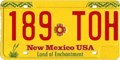 NM license plate 189TOH