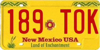 NM license plate 189TOK