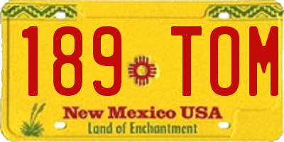 NM license plate 189TOM