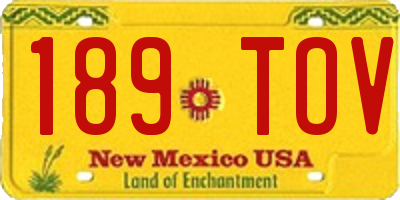 NM license plate 189TOV