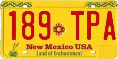 NM license plate 189TPA