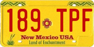 NM license plate 189TPF