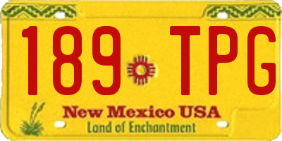 NM license plate 189TPG