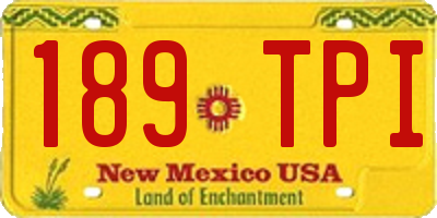 NM license plate 189TPI
