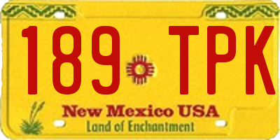 NM license plate 189TPK