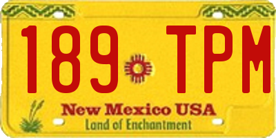 NM license plate 189TPM