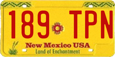 NM license plate 189TPN