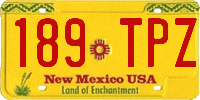 NM license plate 189TPZ