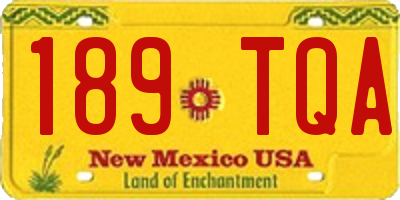 NM license plate 189TQA