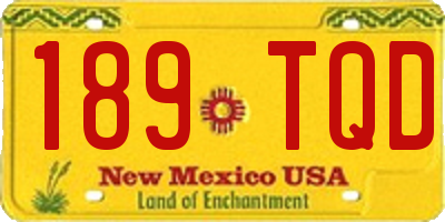 NM license plate 189TQD