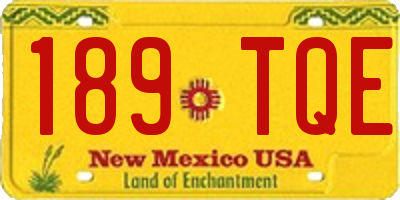 NM license plate 189TQE