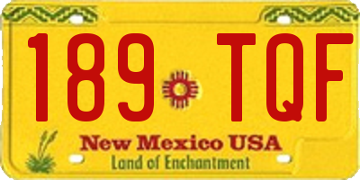 NM license plate 189TQF