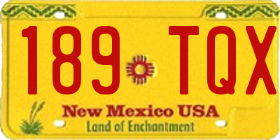 NM license plate 189TQX