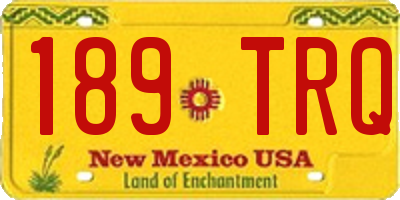 NM license plate 189TRQ