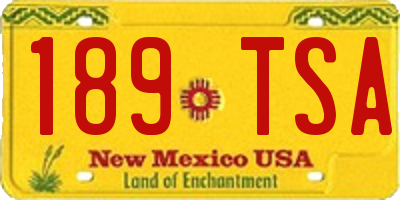 NM license plate 189TSA