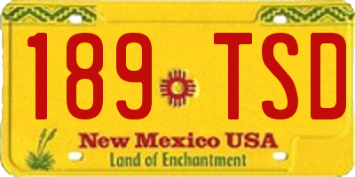 NM license plate 189TSD