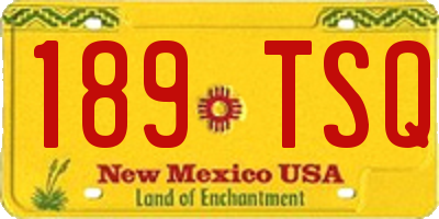 NM license plate 189TSQ