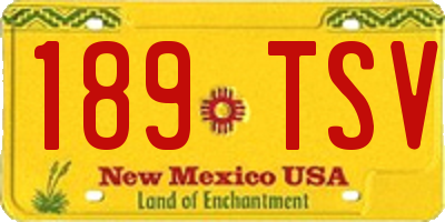 NM license plate 189TSV