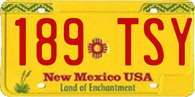 NM license plate 189TSY