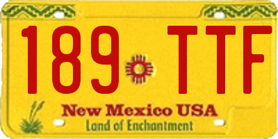 NM license plate 189TTF
