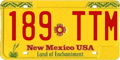NM license plate 189TTM