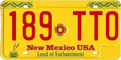 NM license plate 189TTO