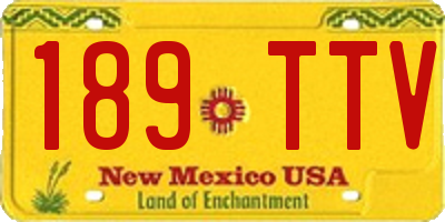 NM license plate 189TTV
