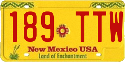 NM license plate 189TTW