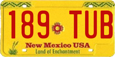 NM license plate 189TUB