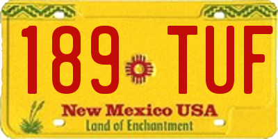 NM license plate 189TUF